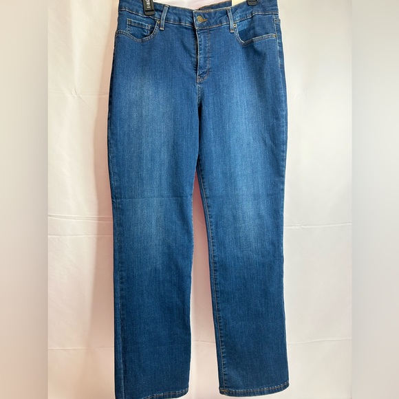 NYDJ | Marilyn Straight-Leg Medium Blue Cooper Jeans (Size:12) - Picture 7 of 12